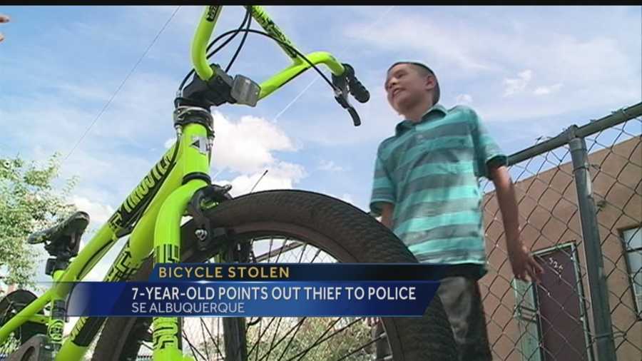 A grown man pushed a kid off his bike and then stole it.