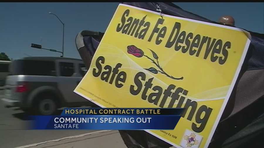Hundreds of people are speaking out against a Santa Fe hospital that is locked in tense negotiations with its nurses.