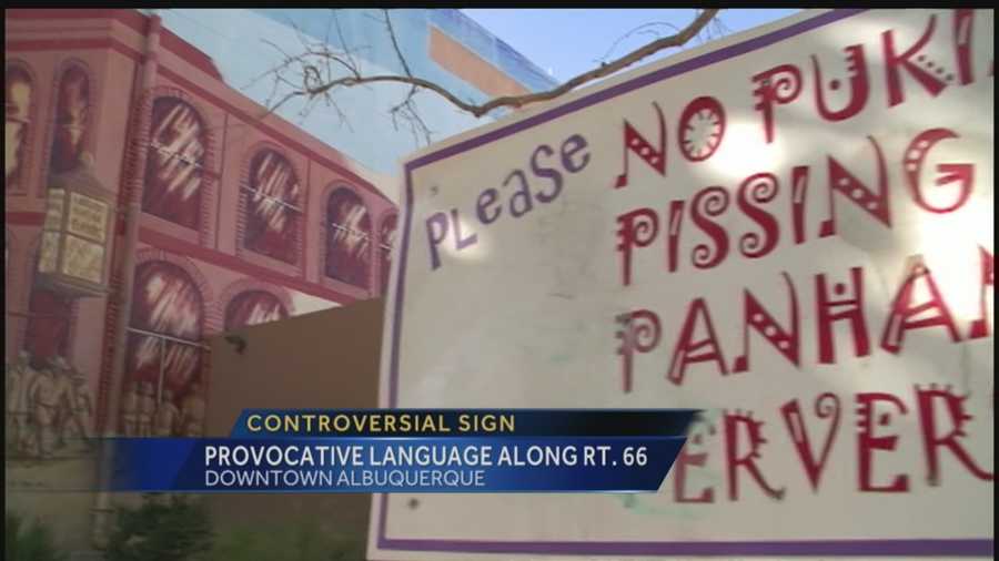 A sign in downtown Albuquerque is raising eyebrows.