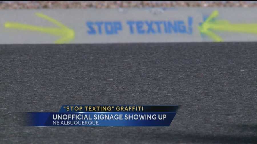 Could graffiti be a good thing?  Painted messages are showing up along streets in northeast Albuquerque.