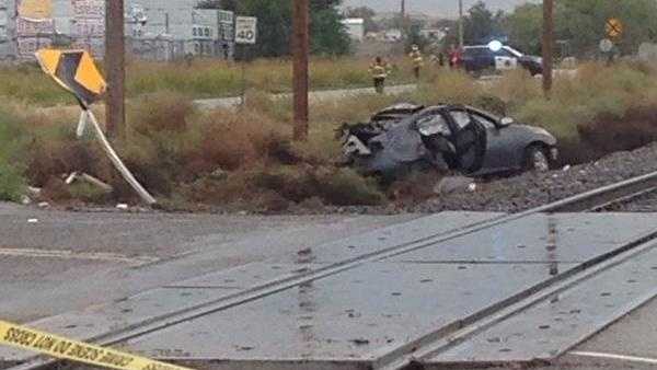 See photos from Friday's Rail Runner crash.