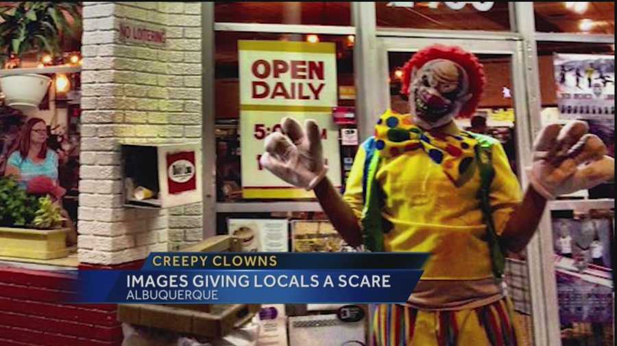 A spooky picture of an Albuquerque clown outside of Frontier Restaurant is making its way across social media.