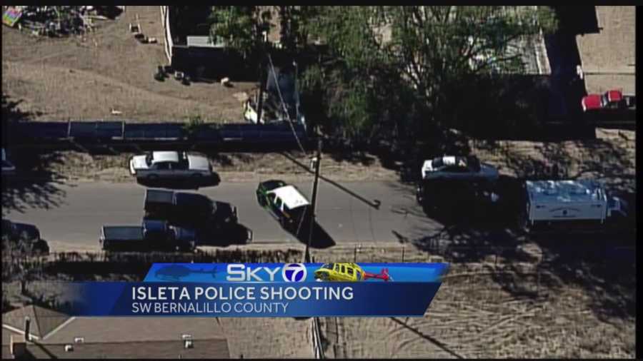 New Mexico State Police said a high-speed chase involving an Isleta police officer ended in gunfire Friday morning.