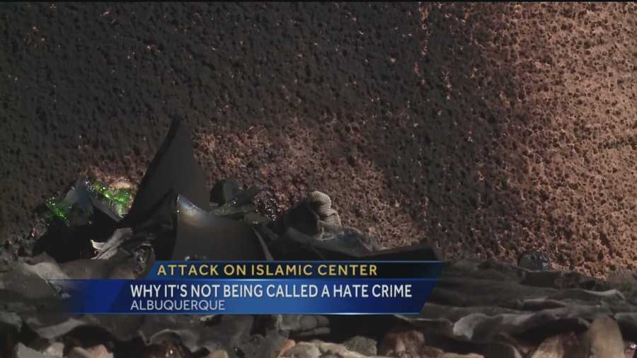 A molotov cocktail that was thrown at an Albuquerque mosque is not being called a hate crime. Action 7 News reporter Mike Springer asks investigators, 'Why?'