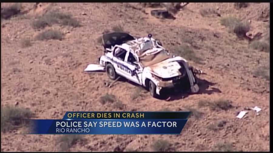 A crash report indicates speed may have been a factor in a single-car crashed that killed a Rio Rancho police officer in October.