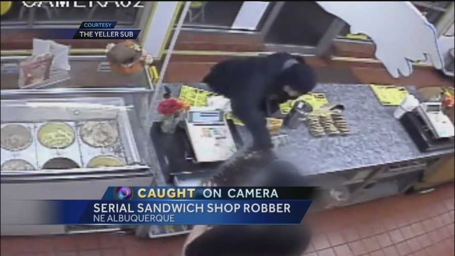 Only on 7, terrifying surveillance video of a serial armed robber.