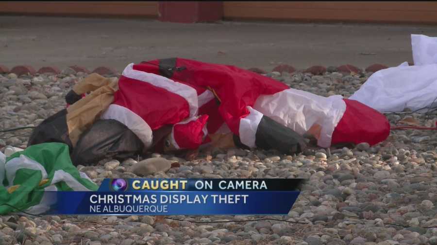 A local family says thieves stole an inflatable Christmas penguin off their lawn and damaged other flow up ornaments.