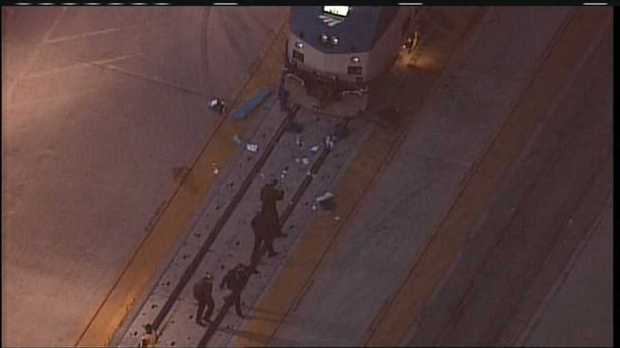 An Amtrak train has hit a pedestrian at the Alvarado Transportation Center in downtown Albuquerque.