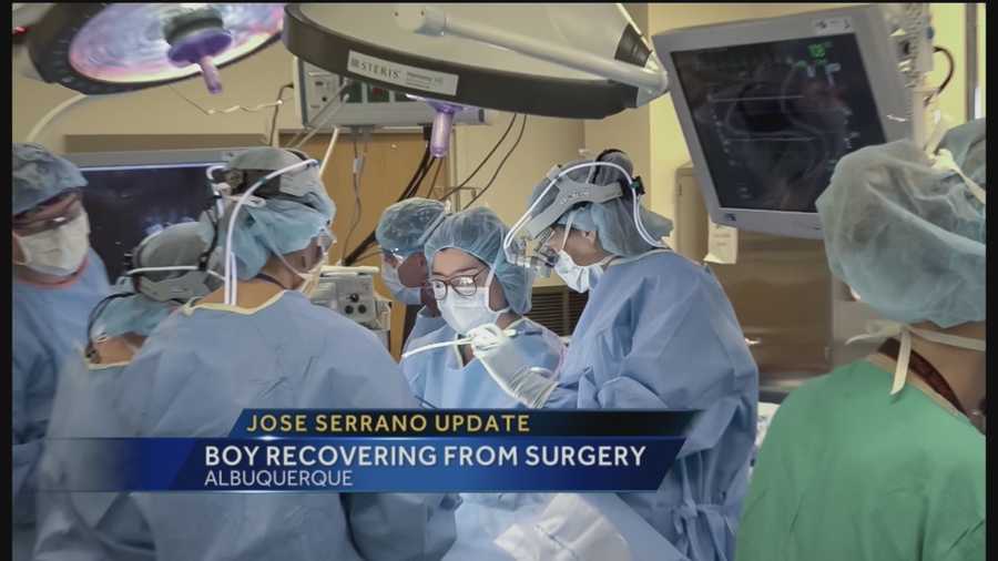 Now to one of New Mexico's favorite little boys. Jose Serrano recently had part of a massive tumor removed, and is still recovering in the hospital.