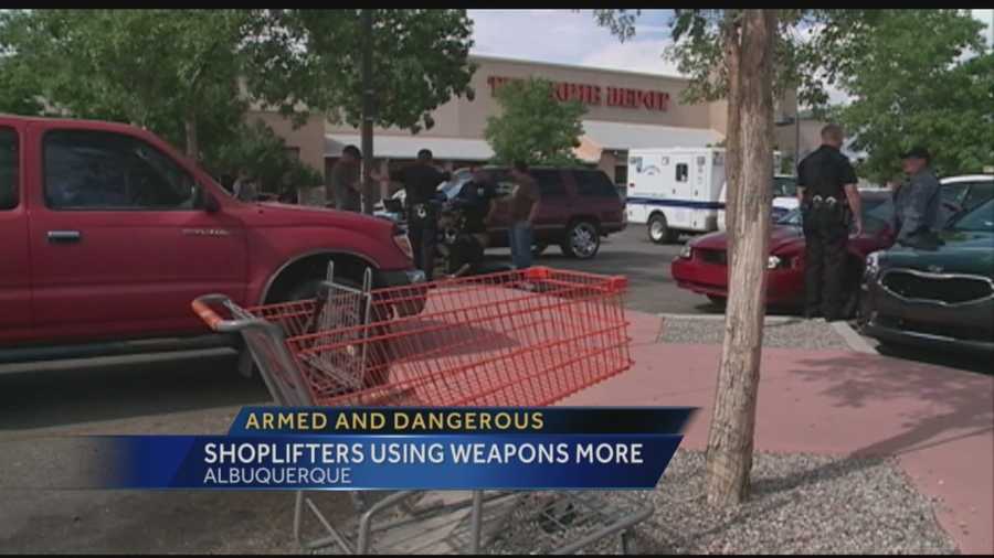 Shoplifting is to be expected during  the holiday season, but Albuquerque police say crooks have upped the ante this month using deadly weapons more often.