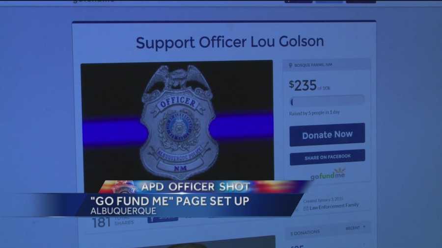 The Bosque Farms Police Department is trying to raise money for the family of an Albuquerque cop shot this past weekend.
