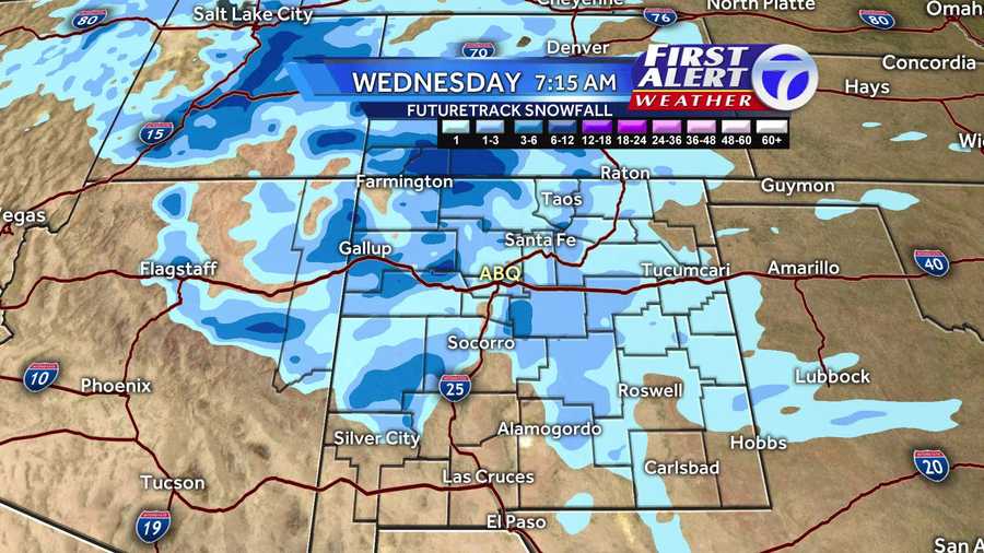 Two winter storms will hit New Mexico over the first few days of the week, and some areas of New Mexico could get a significant amount of snow. Here’s how much snow we’re forecasting 