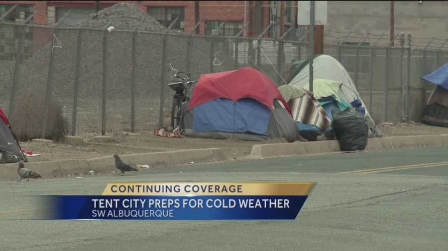 Those living in Albuquerque's tent city say not much has changed in the past month. They also say they're hunkering down with cold weather on the way.