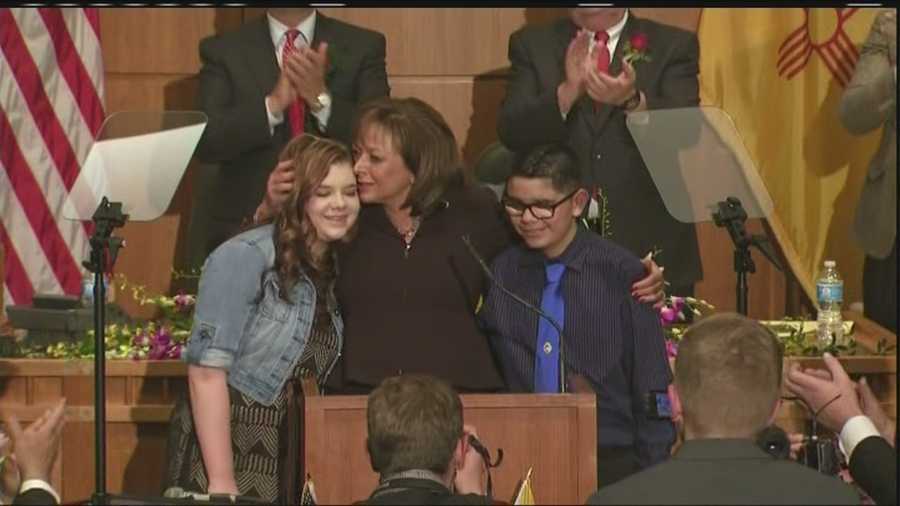 Gov. Susana Martinez honored the two victims of school shooting in Roswell during her annual State of the State Address.