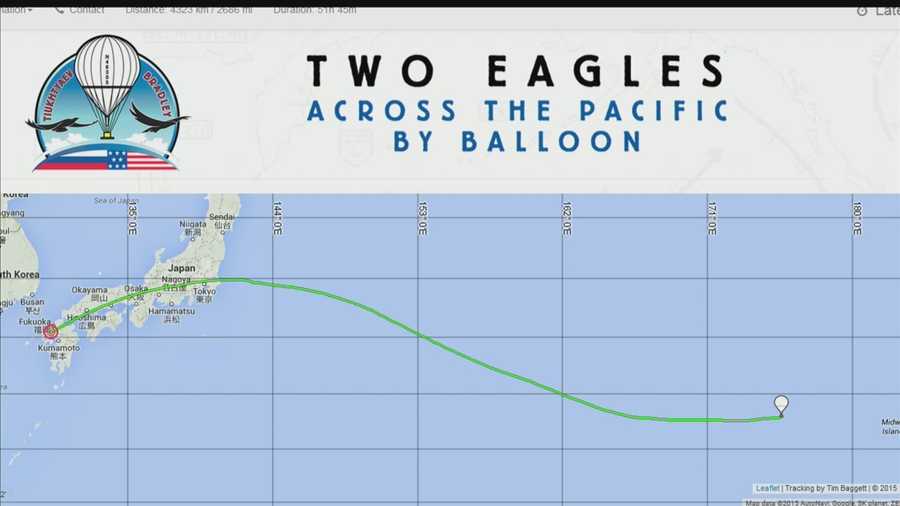 The Two Eagles balloon took off from Japan on Saturday, attempting a record breaking flight to North America.