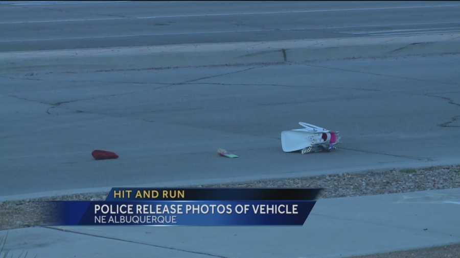 Police are looking for the driver who hit a woman at about 3 a.m. and left the scene near Paseo del Norte and Louisiana Boulevard.
