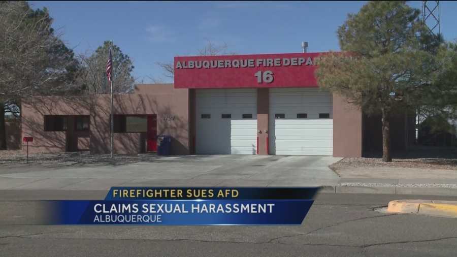 Female firefighters said she noticed a skylight on the roof of a fire station that looked into her shower.