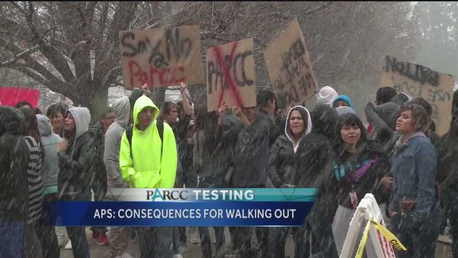 Students are threatening to continue walkouts and protests when PARCC standardized testing begins.