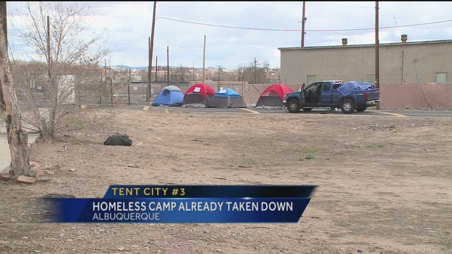 A third Tent City popped up near downtown Albuquerque on Wednesday.