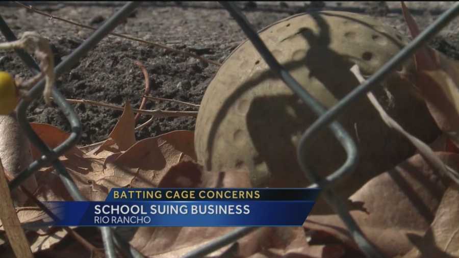 A Rio Rancho school is suing a batting cage for putting students in danger.