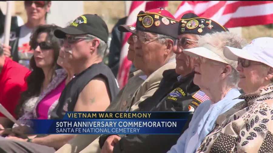 The Santa Fe National cemetery paid tribute today to those who served during the Vietnam war. A ceremony marking the 50th anniversary brought out people from across the state.