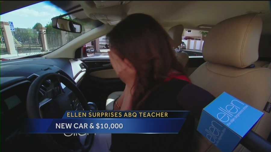 A local teacher is on a life-changing ride after Ellen DeGeneres heard her story and wanted to help.
