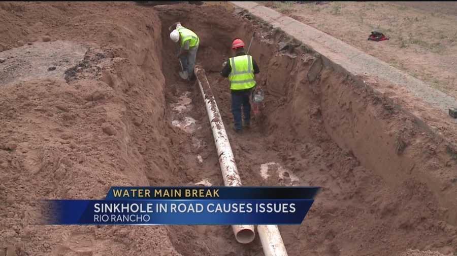 A water main break created a sinkhole the size of an SUV in Rio Rancho Tuesday.