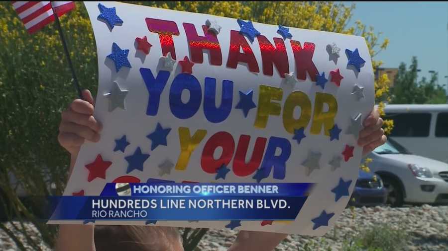 Rio Rancho residents gathered to say goodbye to a fallen officer.