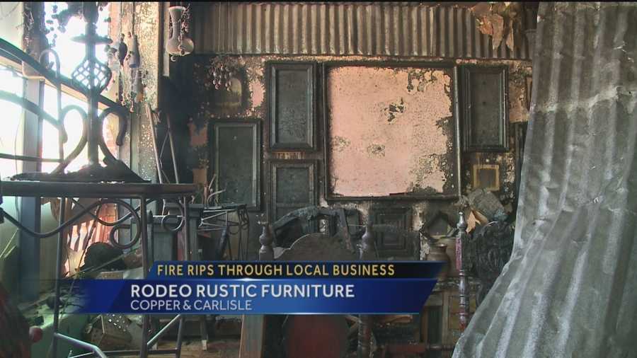 A fire tore through Rodeo Rustic Furniture in Nob Hill Thursday morning.