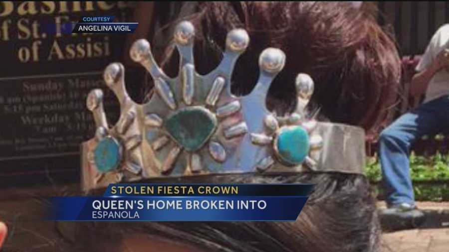 Burglars broke into a New Mexico fiesta queen’s home and stole her crown and scepter Tuesday night.
