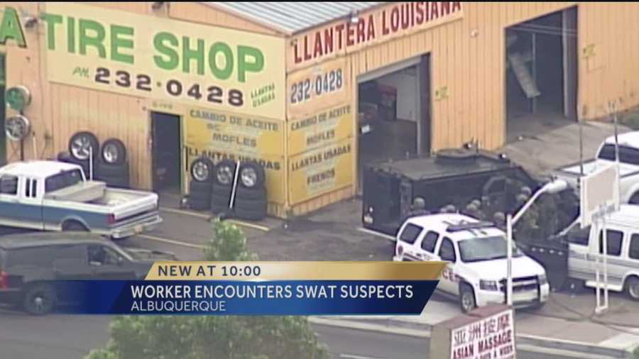 A tire shop employee who was thrown into the middle of an hours-long SWAT situation Wednesday said he didn't know what was going on at first.