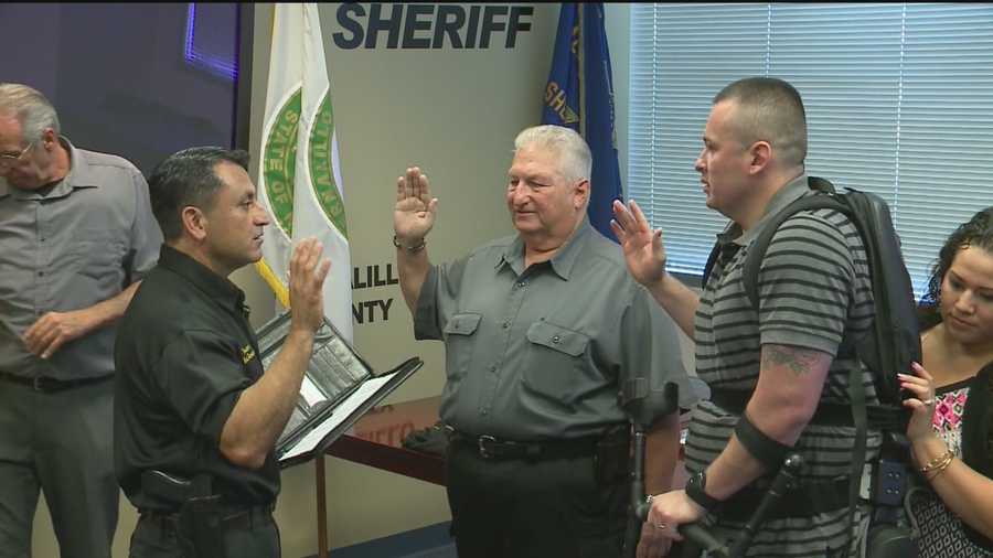 Jeremy Romero was sworn in as a Bernalillo County Sheriff’s reserve deputy Friday morning.