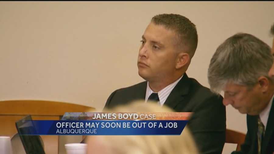One of the cops charged in the death of a homeless camper will likely soon be out of a job.