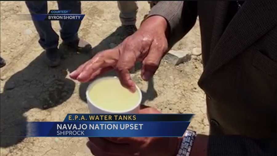 Navajo Nation officials say water delivered under the supervision of the EPA is tainted with some type of oily substance.