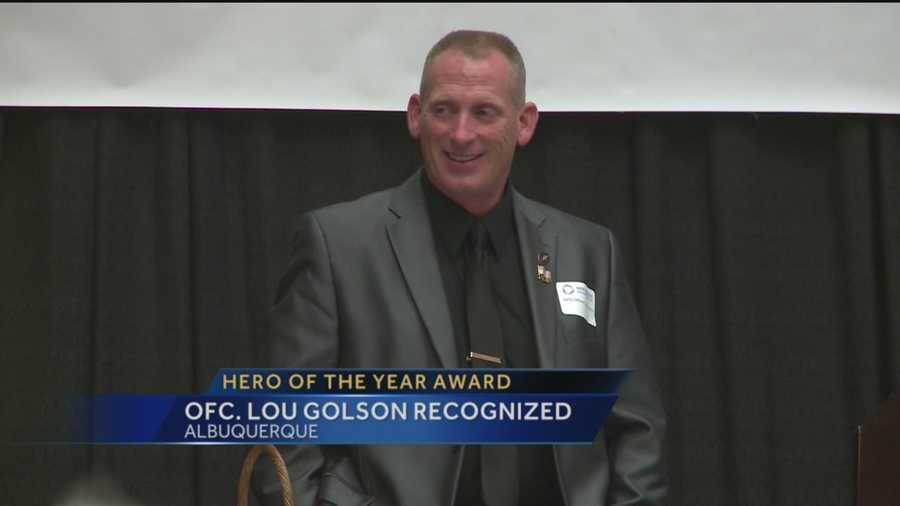 Albuquerque police Officer Lou Golson was honored Thursday for how he handled being shot four times earlier this year.