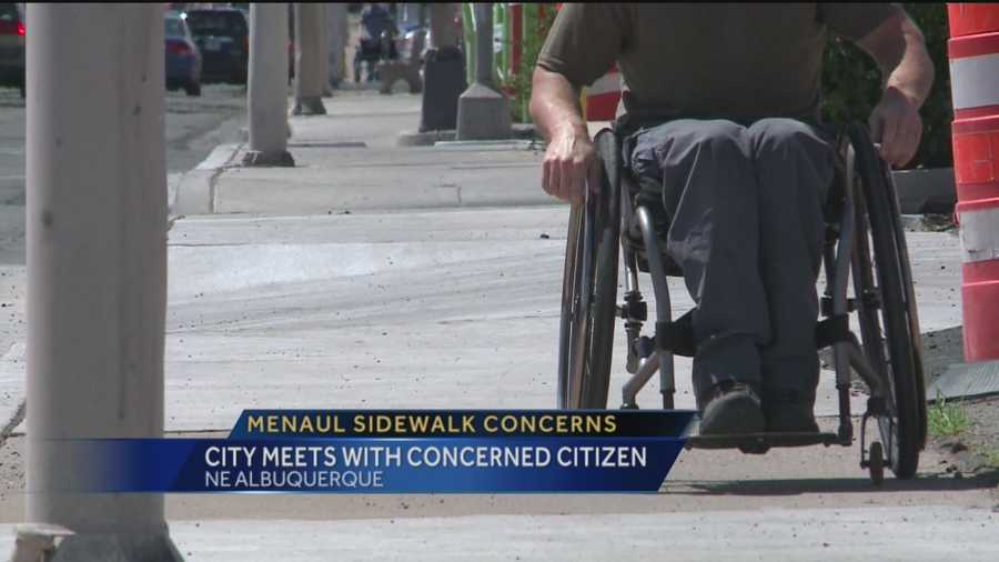 One concerned citizen said the recent construction on Menaul Boulevard to make sidewalks compliant with the federal Americans with Disabilities Act has caused new problems for the disabled.