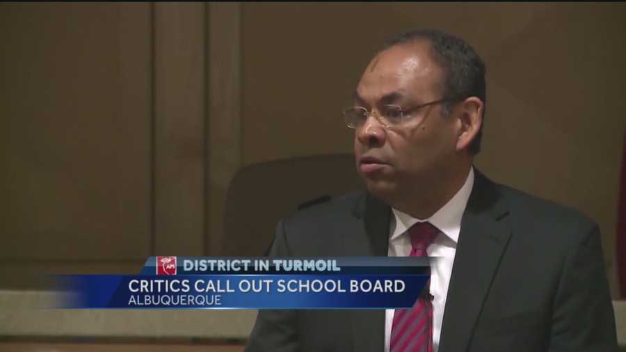The Albuquerque school board faced public for the first time Wednesday.