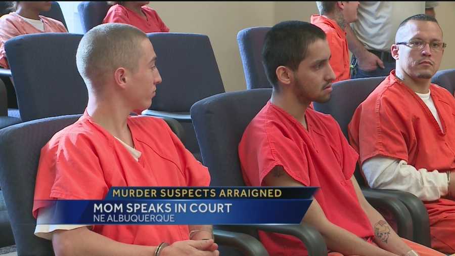 The three people accused of killing a Manzano High School senior in a drive-by shooting earlier this year appeared in court Friday.