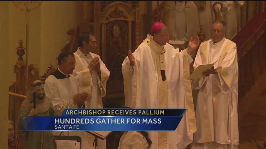 Archbishop John Wester wore a vestment given to him by Pope Francis himself for the first time today.