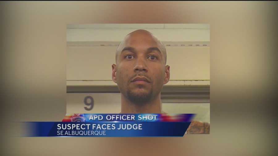 The man accused of shooting an Albuquerque police officer faced a federal judge Monday.