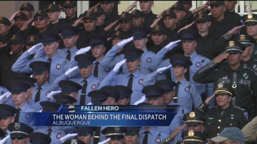 The woman behind Officer Daniel Webster’s final dispatch said her inspiration to keep cool the day he was laid to rest came from other strong women around her.