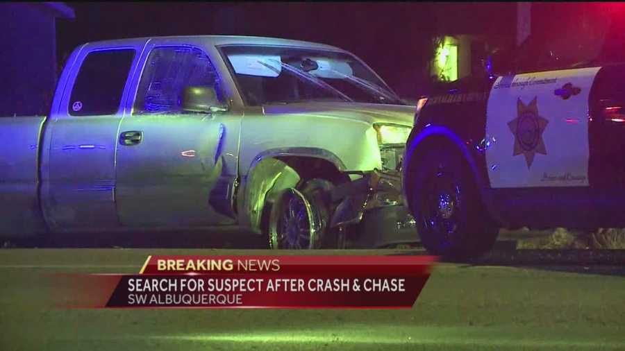 Bernalillo County deputies are searching for a driver who rammed a squad car with his vehicle Wednesday night.