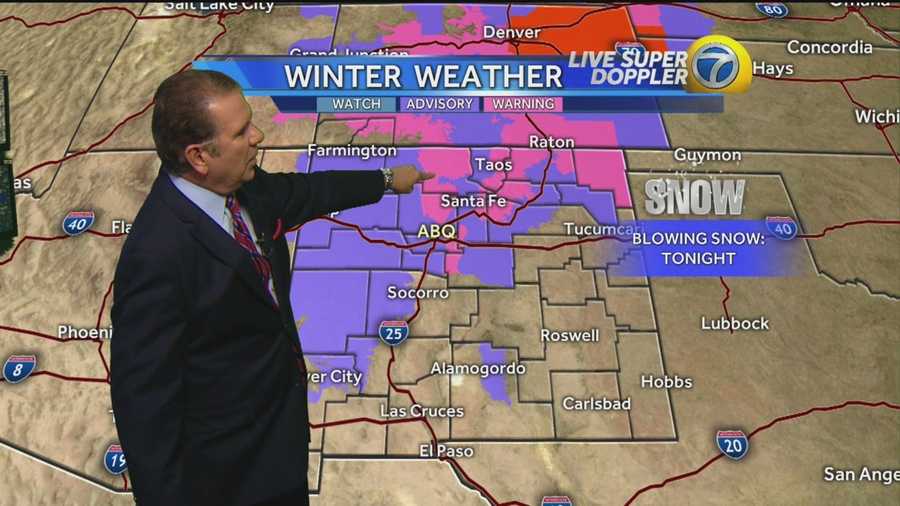 Overnight snowfall is expected in some parts of New Mexico.