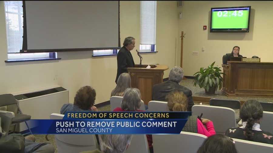 San Miguel County residents are voicing their concerns about freedom of speech, after that right was nearly taken away during a county commission meeting Tuesday.