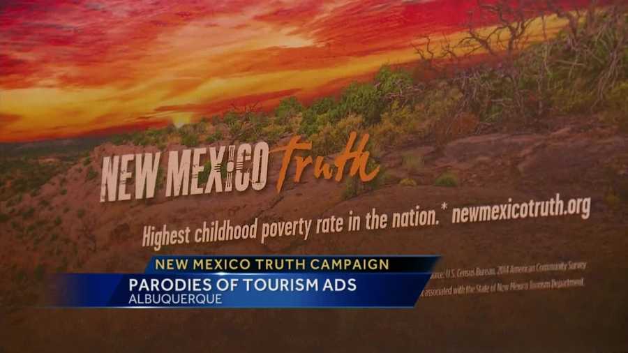 Images of New Mexico landscapes paired with sobering statements about hunger and poverty -- it's called \"New Mexico Truth,\" and is based on a state tourism campaign.