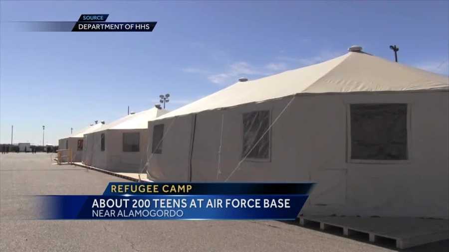 What used to be storage space on Holloman Air Force Base is now home to hundreds of young refugees.