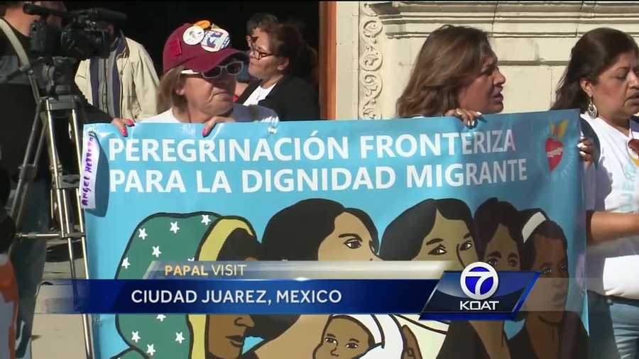 On Tuesday, a group of women stood together along the front steps of a Juarez cathedral and sang songs for migrant and refugee workers who have suffered abuse.