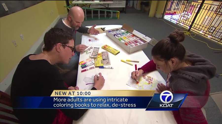 More adults are using intricate coloring books to relax, cut down on stress.