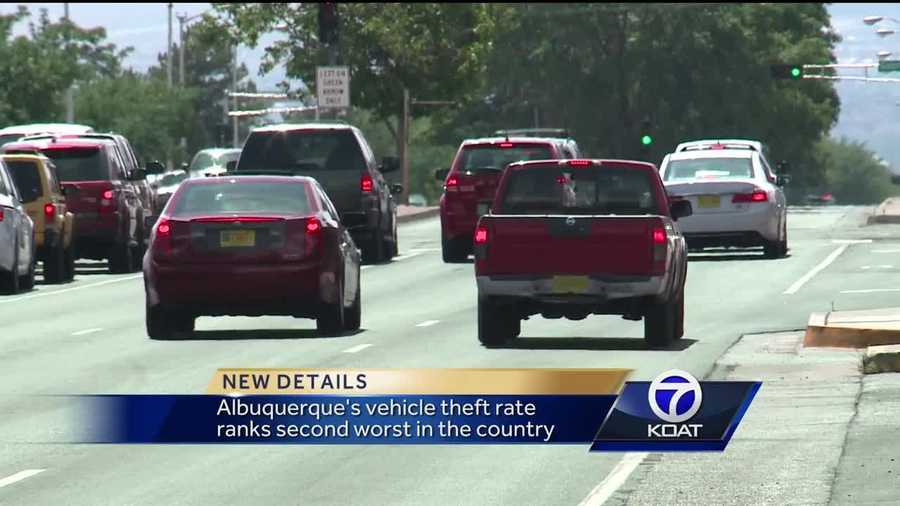 Albuquerque's vehicle theft rate ranks second worst in the country.
