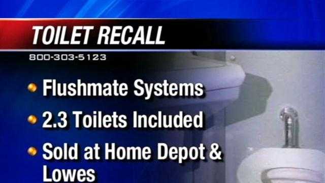 A manufacturer is recalling toilets Friday after saying the unit's flushing system could cause the toilet to burst.